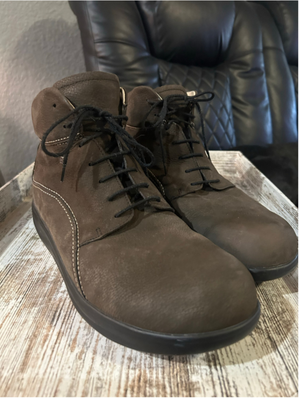 Finn Comfort Brown Leather Ankle Boots Size 8